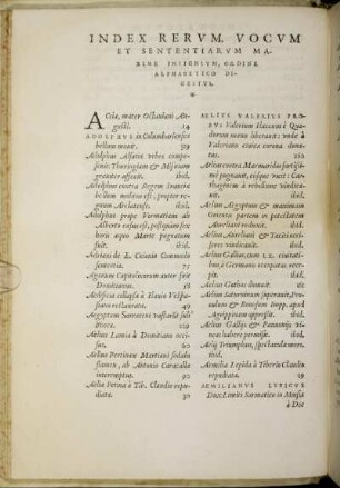 Index Rerum, Vocum et Sententiarum maxime insignium,[...]
