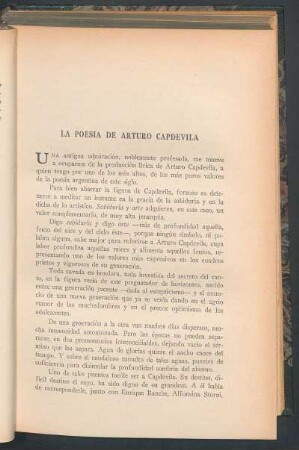La poesía de Arturo Capdevila