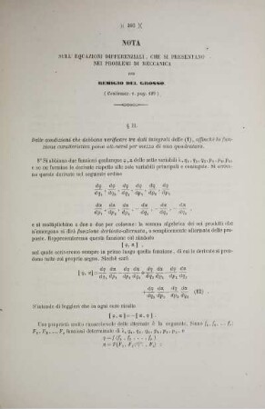 Sull'equazioni differenziali, che si presentano nei problemi di meccanica.