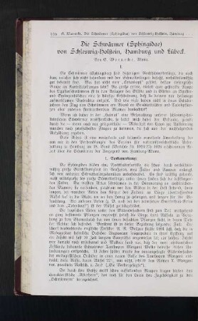Die Schwärmer (Sphingidae) von Schleswig-Holstein, Hamburg und Lübeck