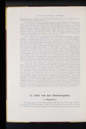 II. Lehre von den Sinnesorganen.