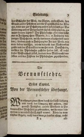 Die Vernunftlehre.