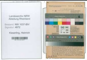 Entnazifizierung Heinrich Kieserling , geb. 02.10.1895 (Beamter)