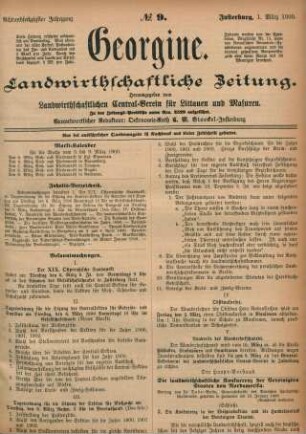 Achtundsechzigster Jahrgang. No. 9. Insterburg, 1. März 1900.