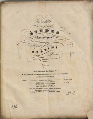 Grandes études artistiques : op. 122. 1, No. 1 à 6