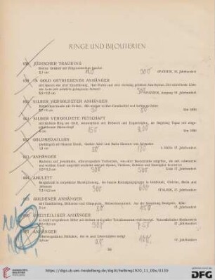 Ringe und Bijouterien (Nr. 658-799)
