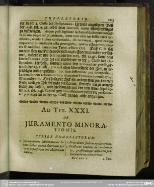 Ad Tit. XXXI. De Juramento Minorationis