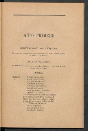 Cuadro primero. - La Fugitiva.
