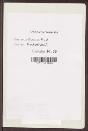 Abgabenregister der Freckenhorster Bürger