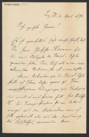 Brief an B. Schott's Söhne : 04.04.1896