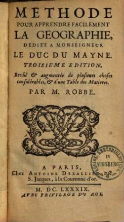 Méthode pour apprendre facilement la géographie, 1