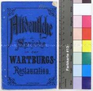 Heft der Wartburgs-Restauration mit Sprüchen und Sprichwörtern