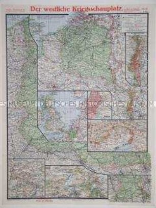 Militärstrategische Karten von verschiedenen Kriegsschauplätzen (Paasche's Frontenkarte Nr. 13), Stand vom September 1916, mit Erläuterungen