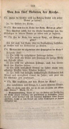 Von den fünf Geboten der Kirche.