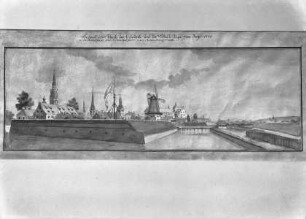 Ansicht von Riga mit Bastionen und Ravelin