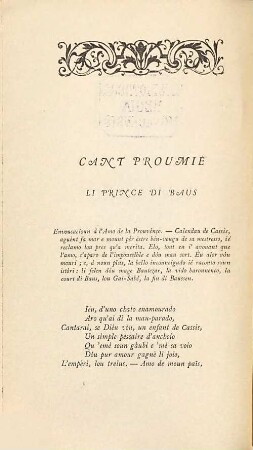 Calendal : Texte et trad.