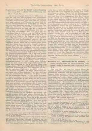 615-616 [Rezension] Klostermann, Erich, De libri Cohelet versione Alexandrina. Diss