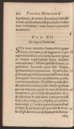 Cap. XII. De congerie humorum.
