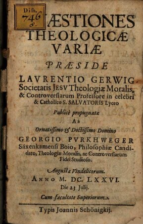 Qvaestiones Theologicae Variae