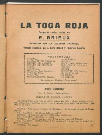 1922005400: La toga roja : drama en cuatro actos