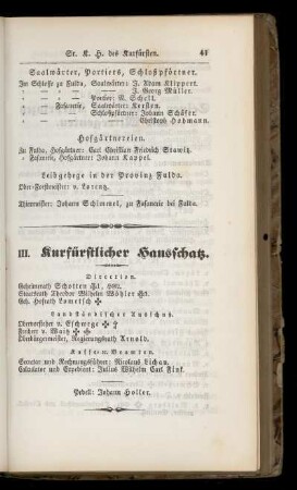 III. Kurfürstlicher Hausschatz.