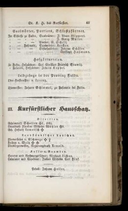 III. Kurfürstlicher Hausschatz.