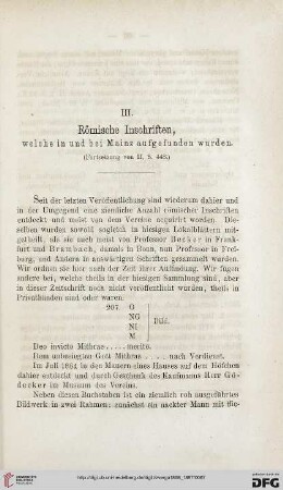 3: Römische Inschriften, welche in und bei Mainz aufgefunden wurden, [7]