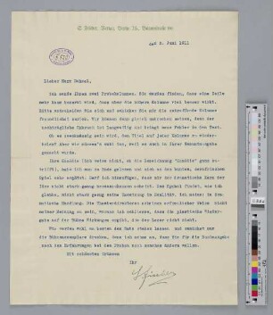 Brief an Richard Dehmel