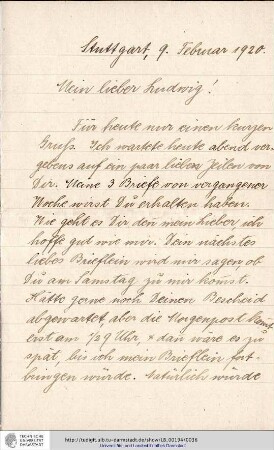 Brief vom 09.02.1920