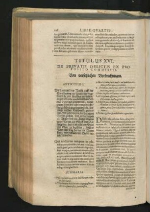 Titulus XVI. De Privatis Delictis Ex Proposito Commissis. Von vorsetzlichen Vorbrechungen.