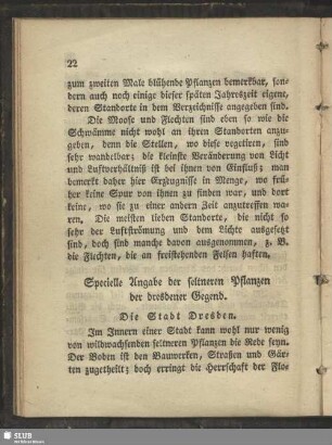 Spezielle Angaben der seltneren Pflanzen der dresdener Gegend
