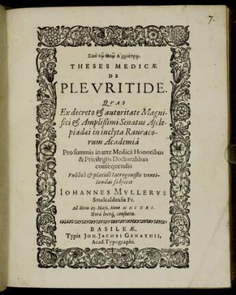 Theses Medicae De Pleuritide