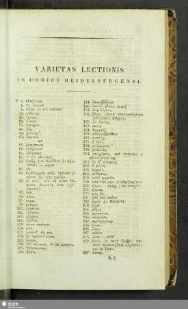Varietas lectionis in codice Heidelbergensi