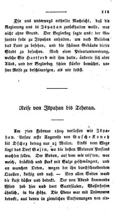 Reise von Ispahan bis Teheran.