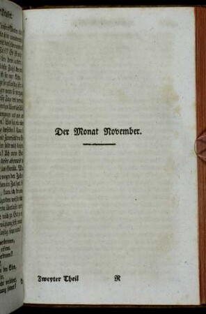 Der Monat November.