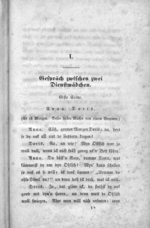 1. Gespräch zwischen zwei Dienstmädchen.