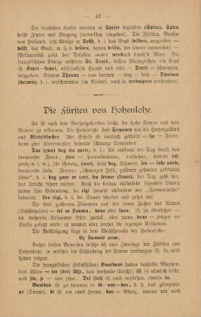 Die Fürsten von Hohenlohe