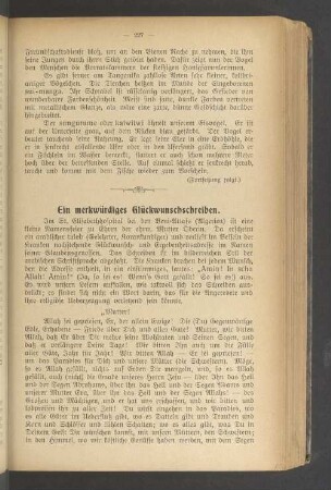 Ein merkwürdiges Glückwunschschreiben