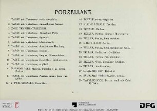 Porzellane (Nr. 1-70)