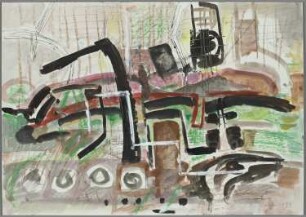 Landschaft mit mechanischen Elementen