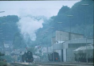 Heidenheim-Mergelstetten Lok 044 404 Lok 023 029 Anfahrt Güterzug Ausfahrsignale Gleisanlagen