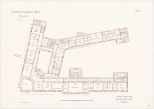 Polizeidienstgebäude, Kiel: Grundriss 1. OG 1:100