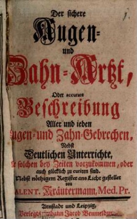 Der sichere Augen- und Zahn-Arzt