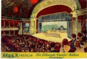 Werbepostkarte des Varieté-Theaters Scala