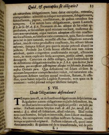 § VII. Unde Obligationes descendant?