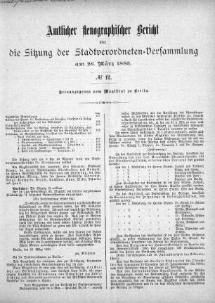 No. 12, 26. März 1885