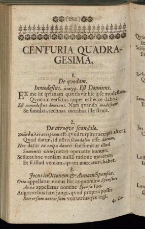 Centuria Quadragesima.