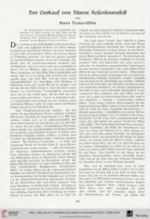 9/10: Der Verkauf von Dürers Rosenkranzfest