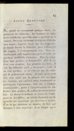 Lettre Quatrième