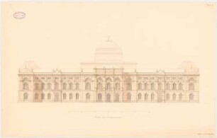 Reichstag, Berlin Zweiter Wettbewerb: Fassade zur Sommerstraße 1:200